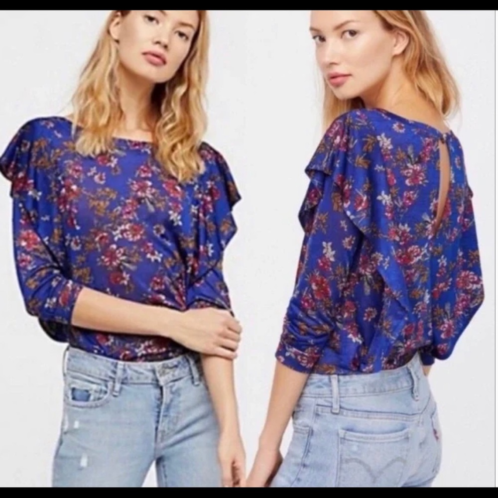 Free People Dock Street Floral Blouse